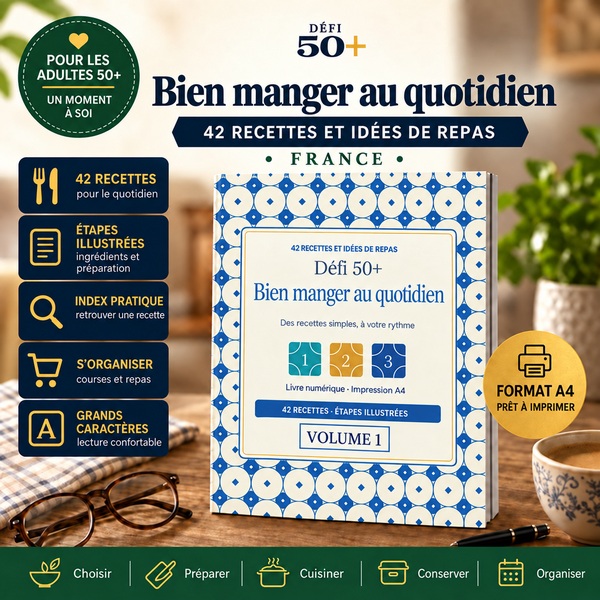 Présentation du produit Défi 50+ France — Bien manger au quotidien | Volume 1